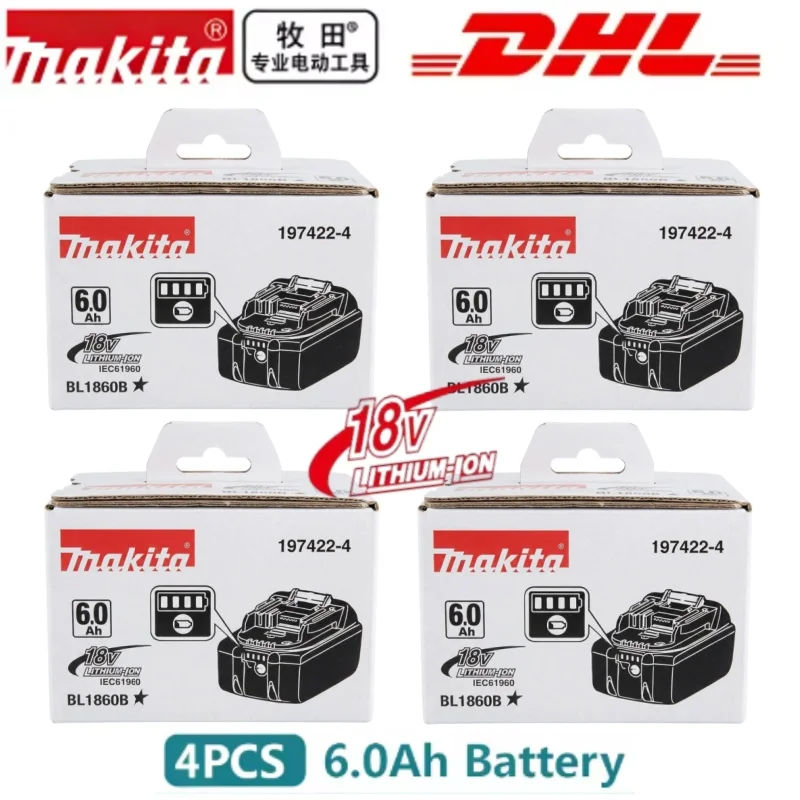 NEUER 6AH Makita BL1860 18V Akku für Elektrowerkzeuge Li-Ionen-Ersatzakku LXT BL1850 BL1840 für 18V Schraubendreher mit BMS 18V