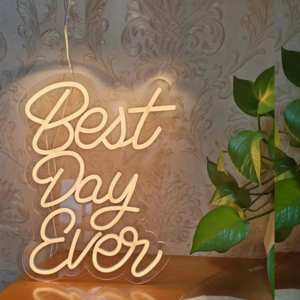 LOGOBO Best Day Ever Christmas Decoration Led Light Merry Christmas Neon Sign Led Wedding Sign Neon Holiday Festival Lightings