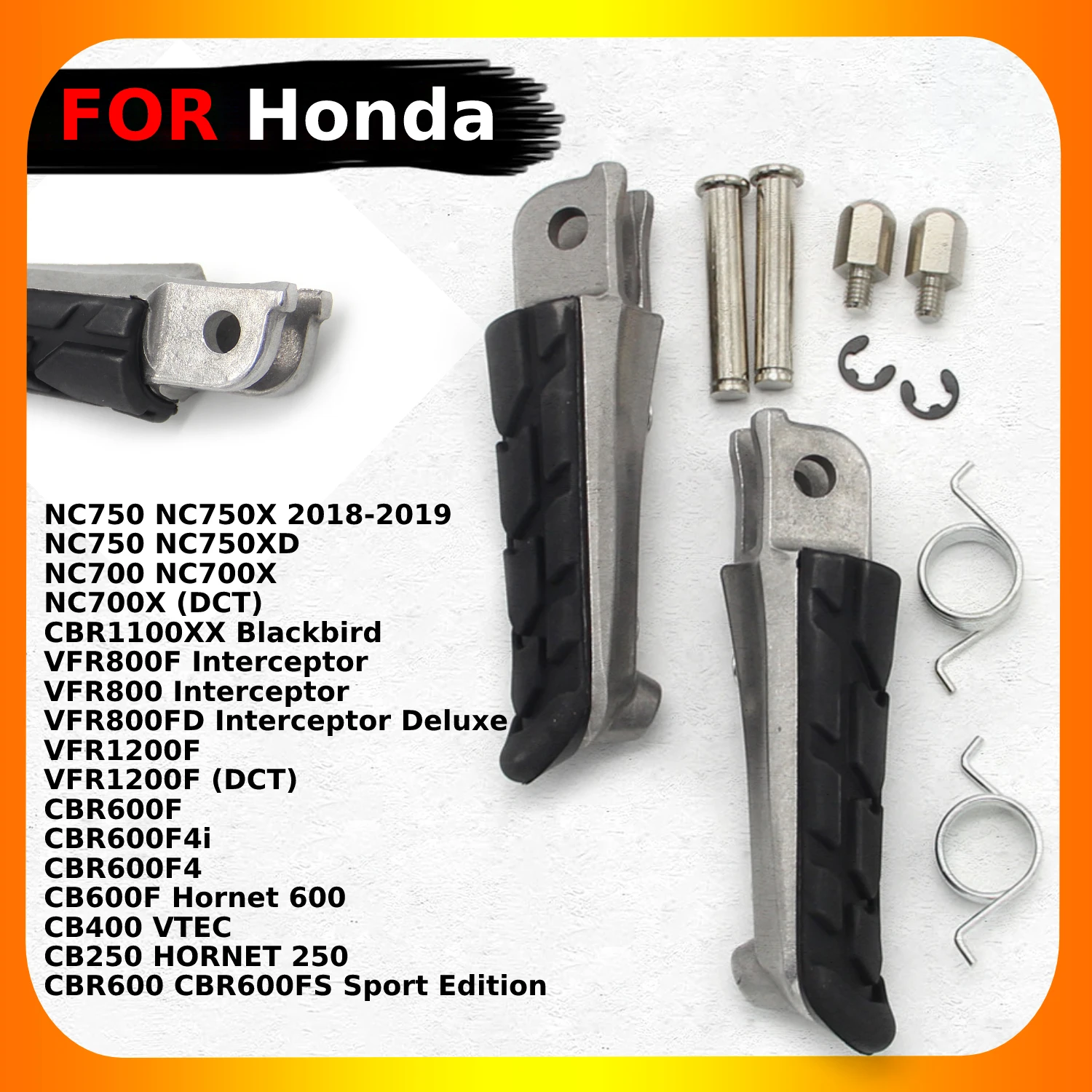 

Motorcycle Footrest Pegs For Honda NC750 NC750X NC700 NC700X CBR1100XX Blackbird VFR1200F CBR600F CB600F Hornet 600 CB400 VTEC