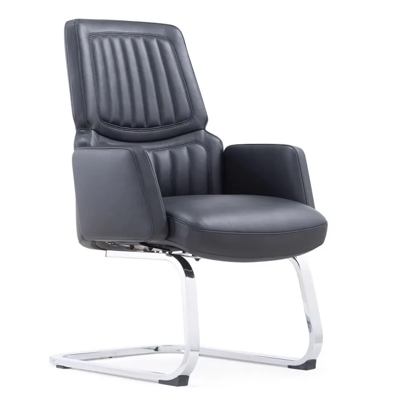 Silla de oficina presidencial de lujo estable y gruesa, silla frontal de negociación para reuniones de negocios, silla de cuero de elevación para estudio en casa