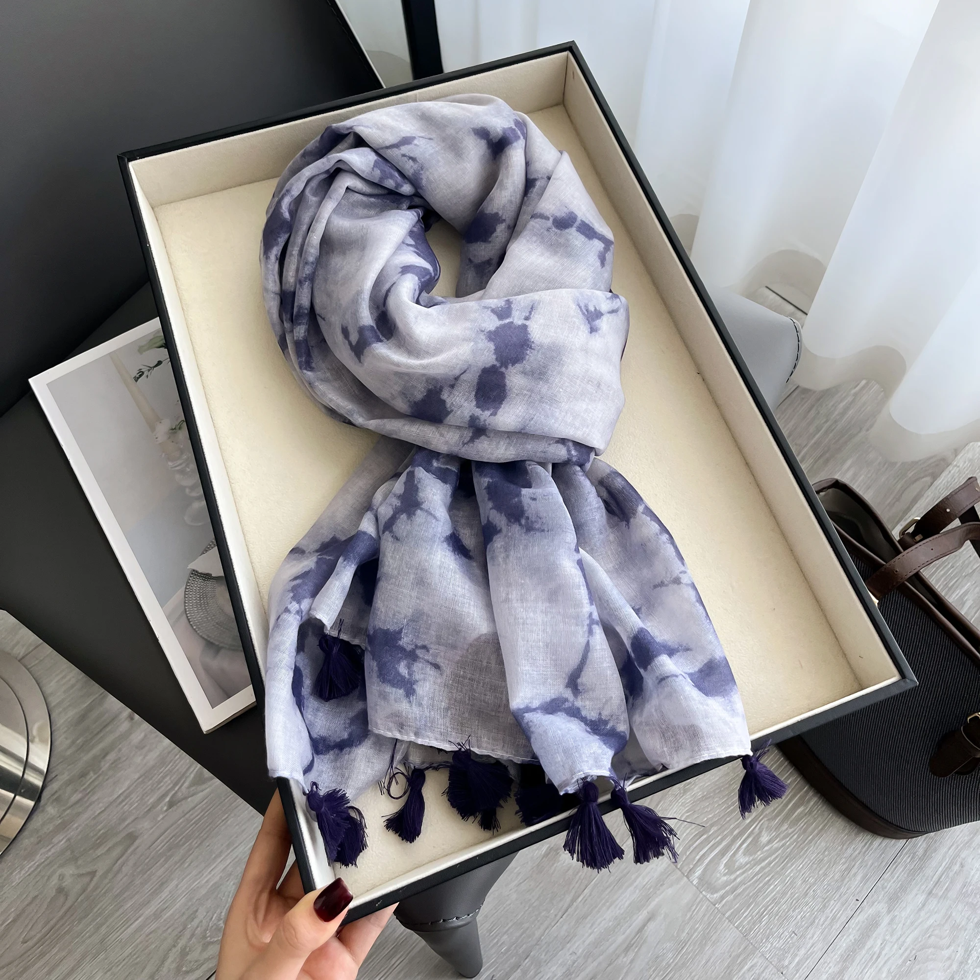 Silk Long Scarf Women Muslim Shawls Design Sunscreen Outdoor Beach Towel Large Shawl Plain Soft Turban For Women 2024 New