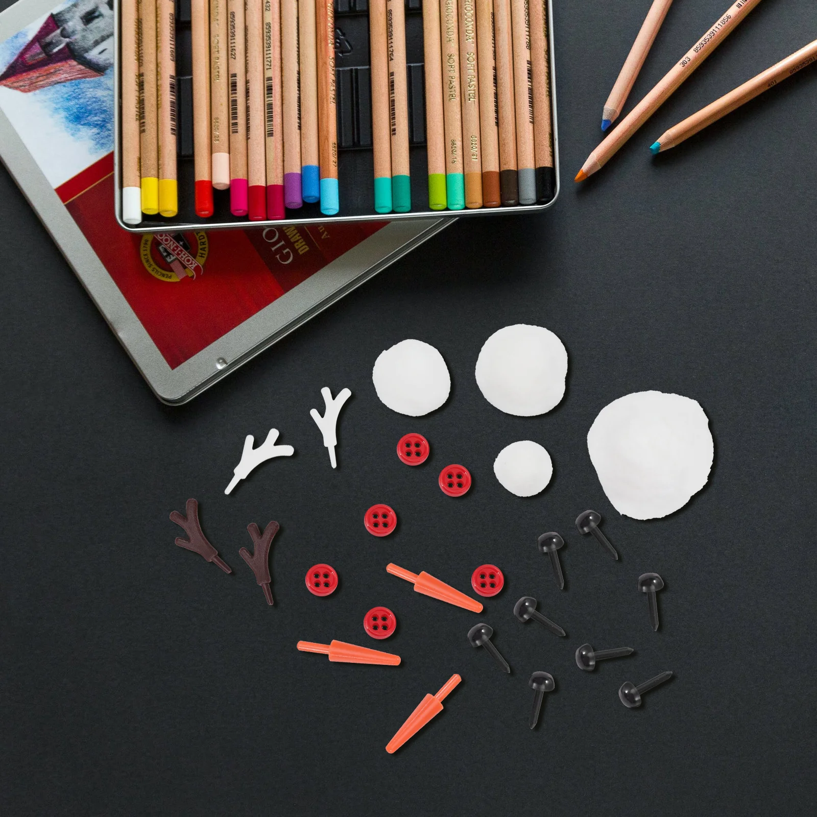 

3Sets Christmas DIY Material Set for Children Safe Environmental Holiday Gift Snowman Ornaments Craft Kit