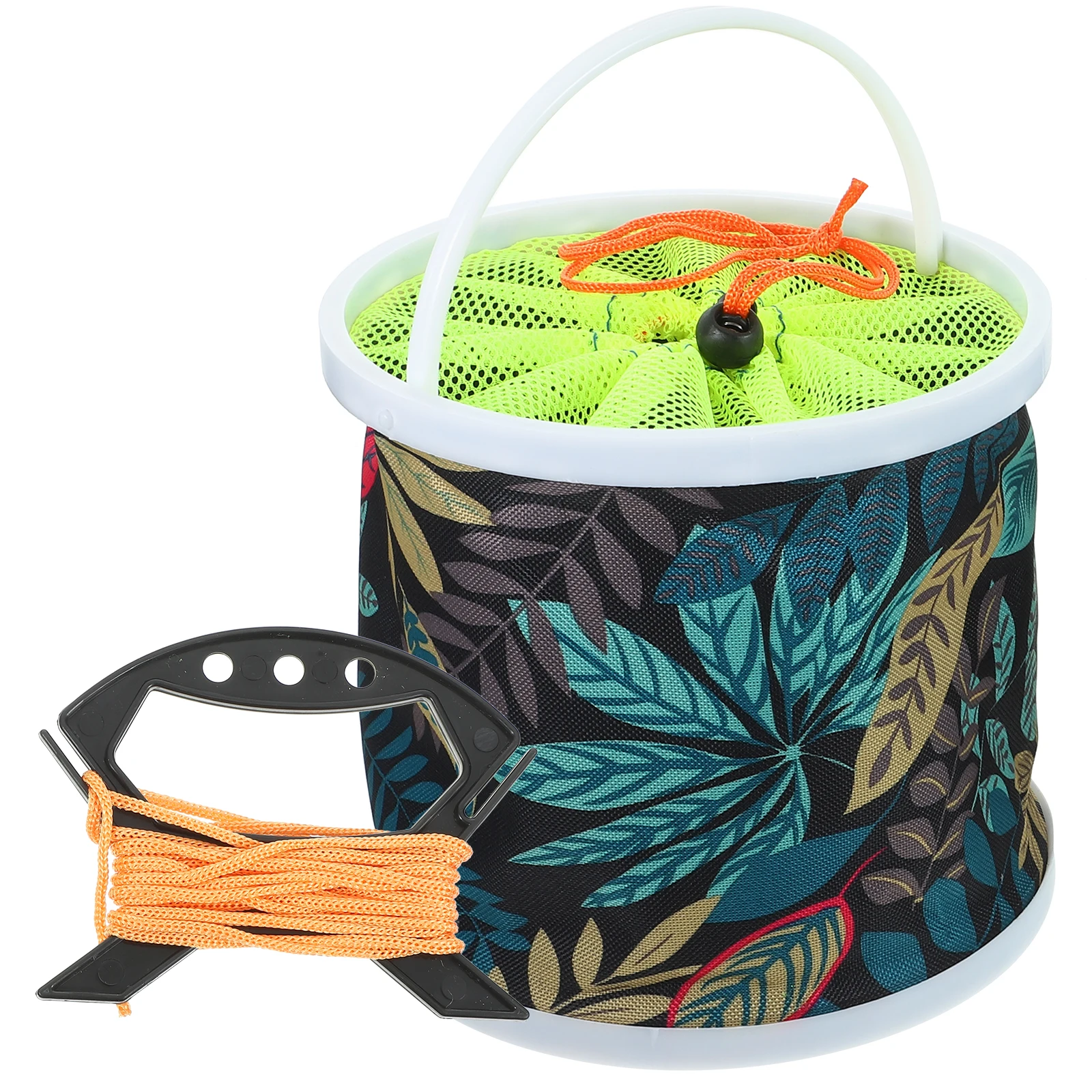 

Foldable Fishing Bucket Camping Outdoor Water Storage Container Leakproof Large Capacity Breathable Mesh Lightweight for Camping