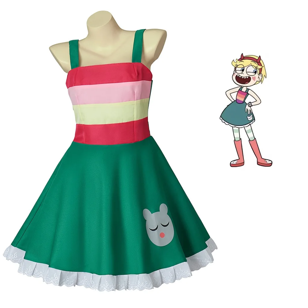 

Princess Star Butterfly Cosplay Costume Disguise Slip Dress Halloween Carnival Cosplay Star Butterfly Outfits