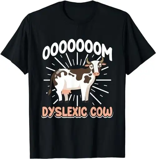 Dyslexic Cow Funny Dyslexia T Shirt Sweat 52229