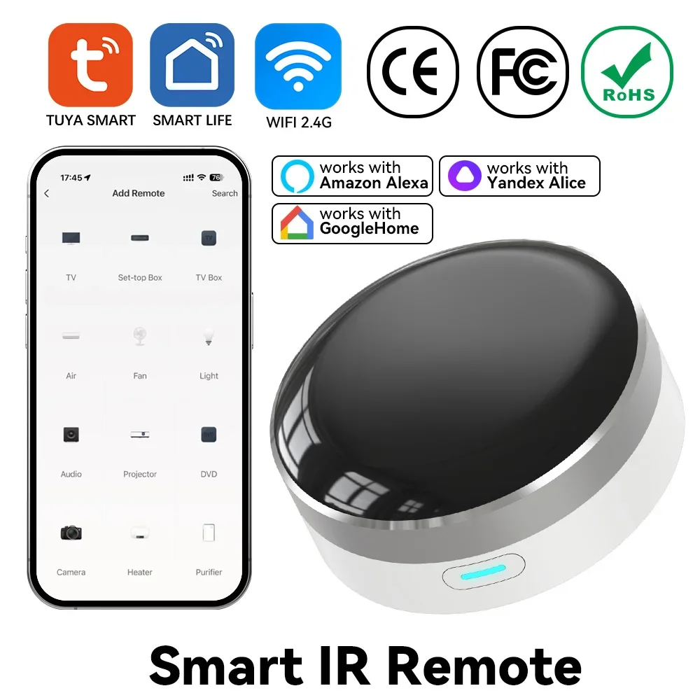 YFK WiFi Smart IR Blaster Universal Remote Control Infrared TV AC Fan Alexa Google Home Tuya Smart Life No Hub Required
