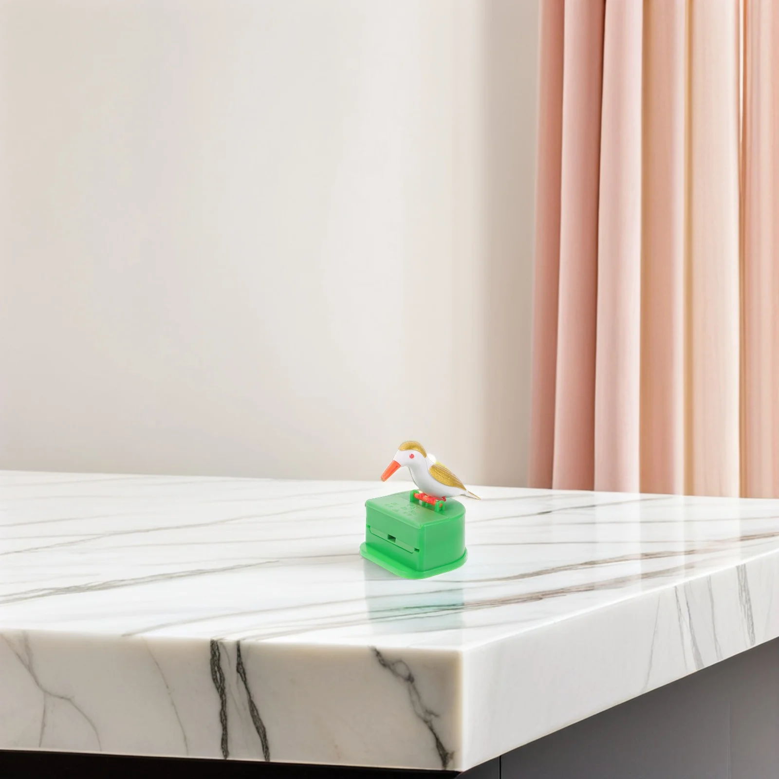 

Creative Pressing Toothpick Holder Green Base White Gold Bird Plastic Easy Clean Hygienic Home Desktop Kitchen Bar