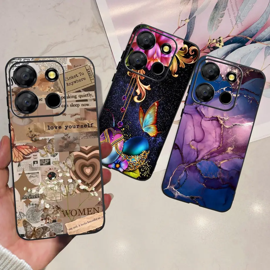 Case For Itel A60 A60s Cover Cute Lovely Flower Silicon Back Phone Case For Itel P17 A27 A551L Soft Cases Coque bumper Housing