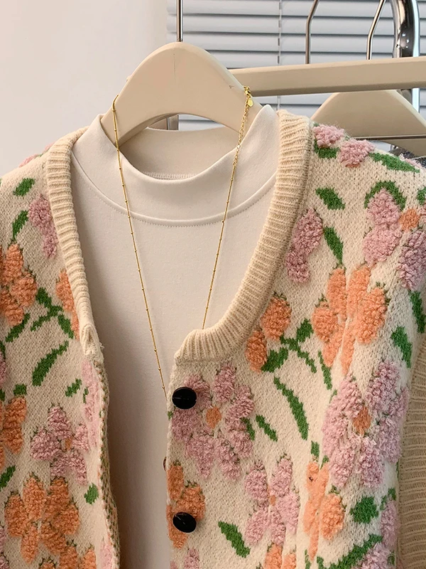 plus Size Fce Lined Knitted Vest Women's Autumn Winter Faionable Loose Age Defng Versatile Beautiful Top