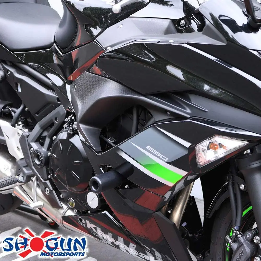 Shogun USA Made Kaw Ninja 650 Z650 Z 650 KRT EX650 EX 2017 2018 2019 2020 2021 2022 2023 2024 2025 أسود بدون قطع الإطار المتزلجون Fi #3