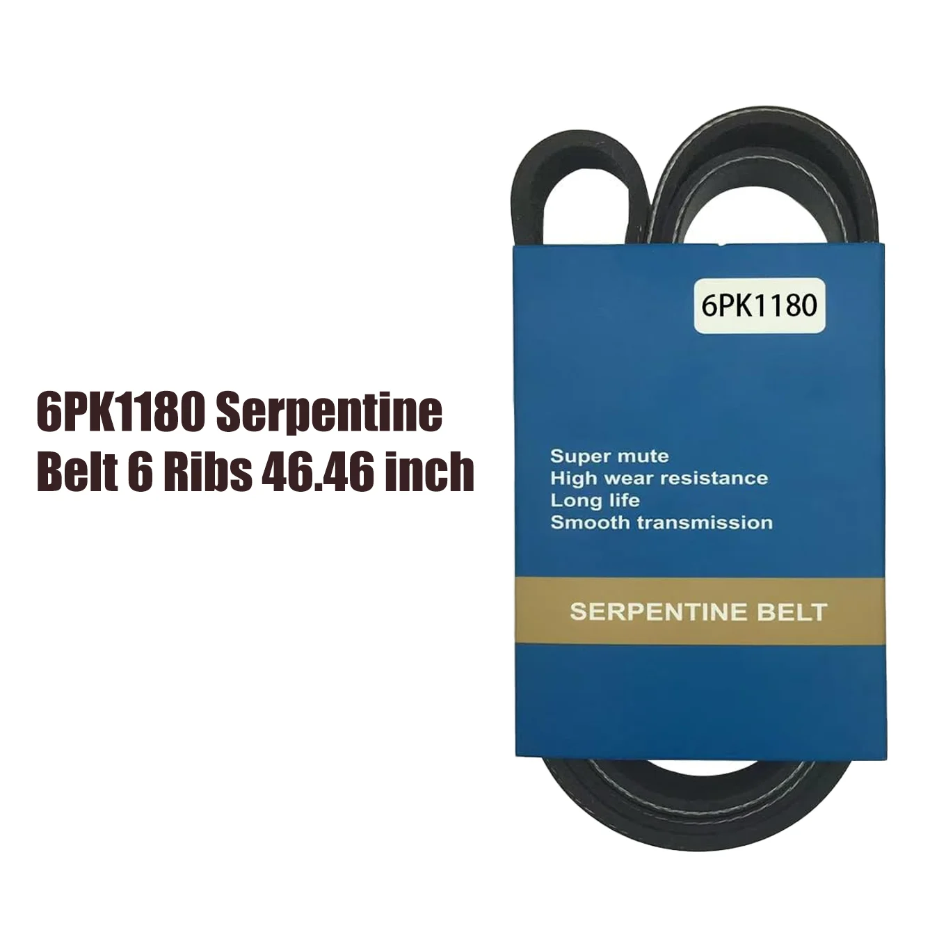 

6PK1180 Serpentine Belt 6 Ribs 46.46 inch for A-cura CL 1997 750il 1995-2010 850Ci 1996-1997 SRX2004-2009 STS2005-2011 G35 2003