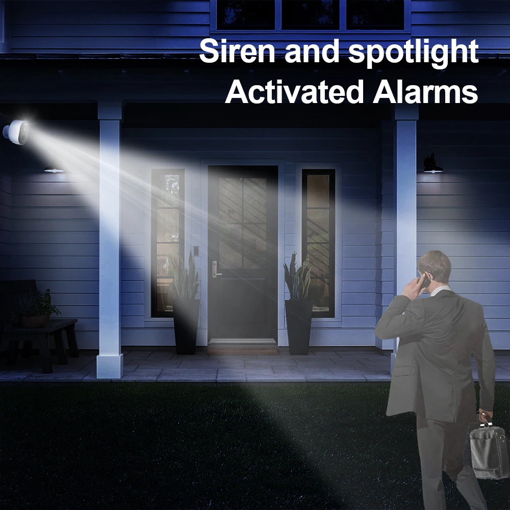 Outdoor 3MP Wifi Camera IP66 Weatherproof Solar IP Cam Two way Audio Infrared Night Vision Low Power Spotlight Battery Camera