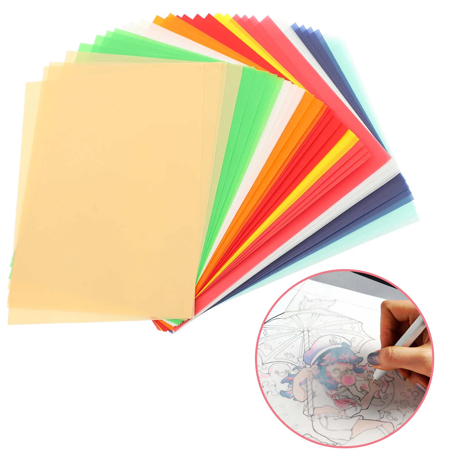 40PCS Drawing Paper Tracing Paper Calligraphy Copy Paper for DIY Engineering Drawing Design (Assorted Color)