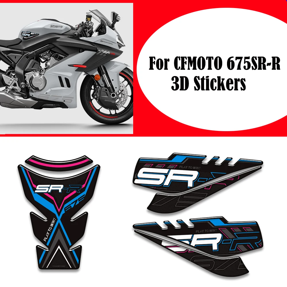 

Motorcycle Tank Pad Side Grips Gas Fuel Oil Knee Protector 3D Stickers Decals For CFMOTO 675SR-R 675SRR 675 SR R 675SR 2024 2025