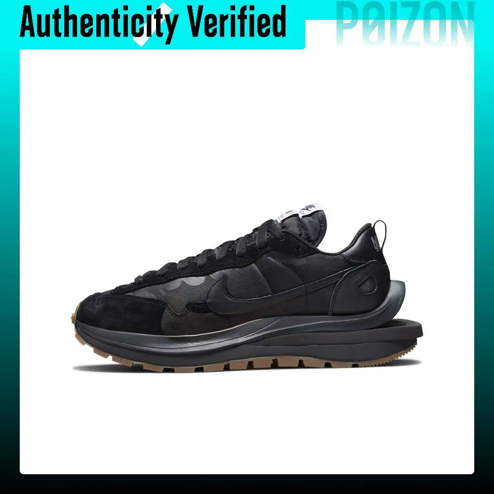 Nike x Sacai VaporWaffle Black And Gum Low top Casual Shoes Unisex Black DD1875-001