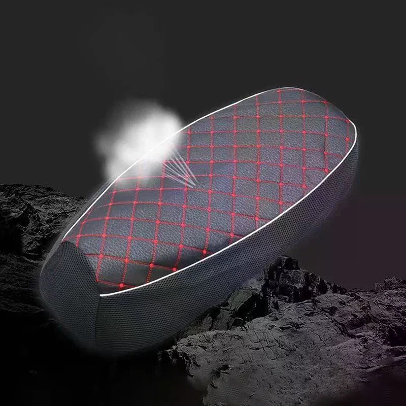 

Motorcycle Seat Cover PU Leather Seat Motor Mesh Breathable Waterproof Scooter Seats Cushion Sunproof Pad Cushion Seat Cover
