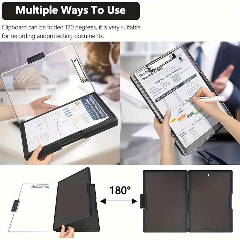 8.5x11 Heavy Duty Clipboard Organizer-2 Storage Boxes&Clear Top Panel for Office/Field Work (Durable Document Holder&Organizer)