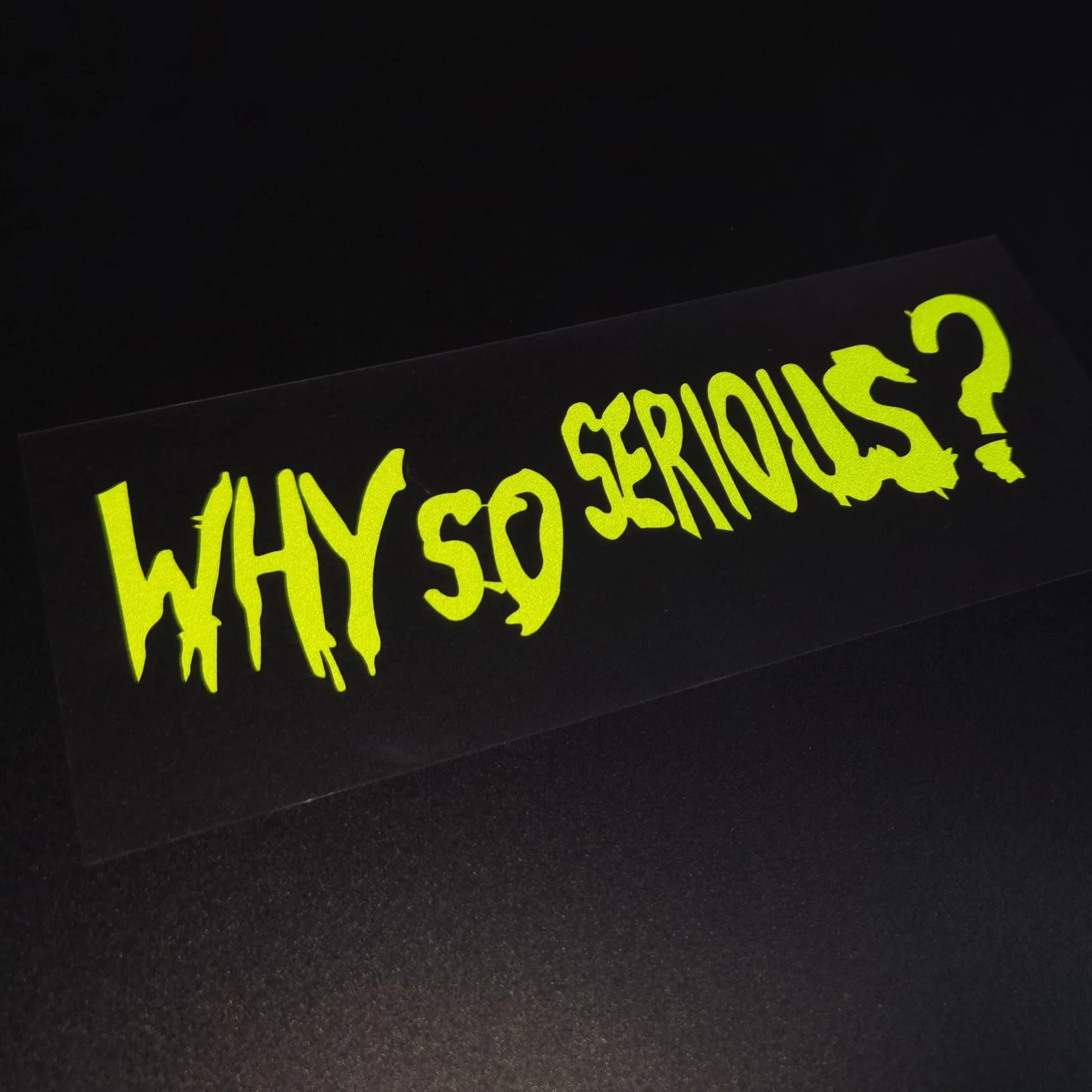 Motorcycle Stickers WHY SO SERIOUS Reflective Waterproof Helmet Decal