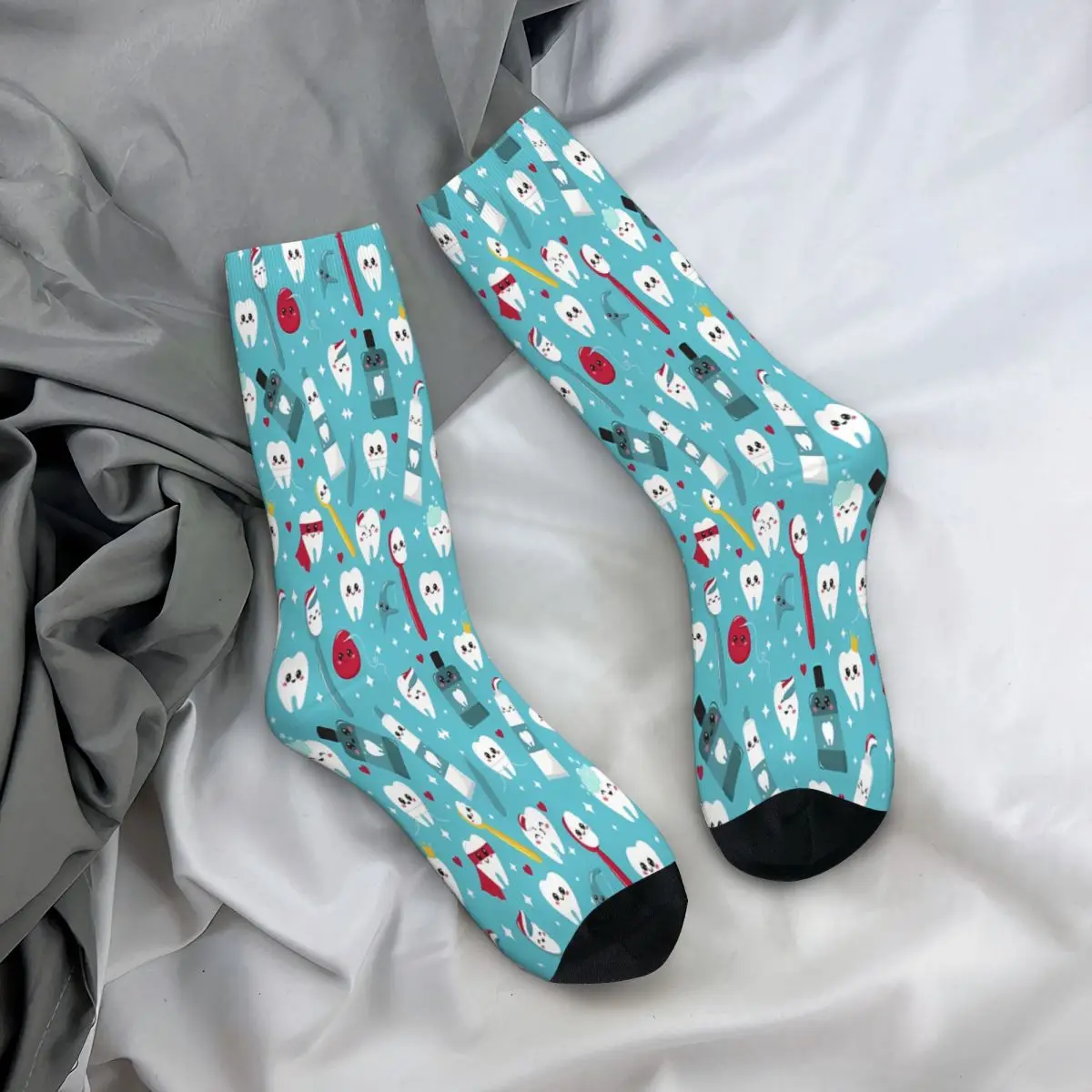 Dental Pattern Teeth Socks Male Mens Women Summer Stockings Polyester