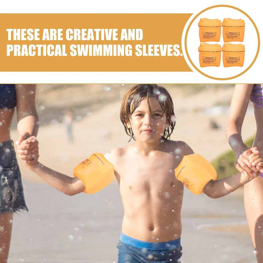 4Pcs Easy-Inflate Arm Floaties for Swimming Pool Beach Outdoor Use Kids Adults Swim Learning Support Thickened Floating Armband