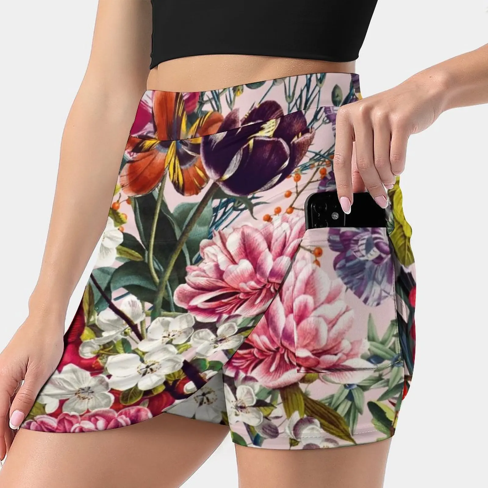 

Exotic Garden-Summer Women's skirt Aesthetic skirts New Fashion Short Skirts Daisy Floral Pattern Garden Jungle Tropical