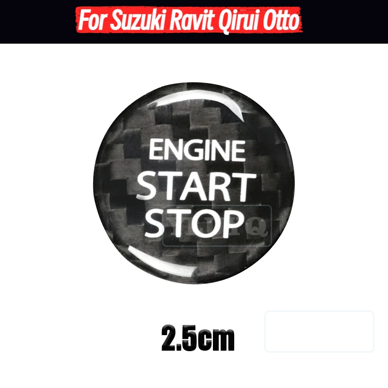 

For Suzuki Ravit Qirui Otto Car Engine One-Button Start Button Decorative Sticker Carbon Fiber Interior Accessories