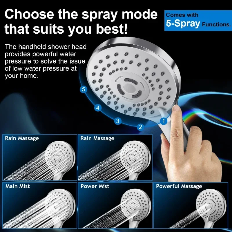 8/10Inch Luxury Rain Shower Faucet Set Bathroom High Pressure Shower System Adjustable Top Spray Shower Head Bathroom Faucet Set