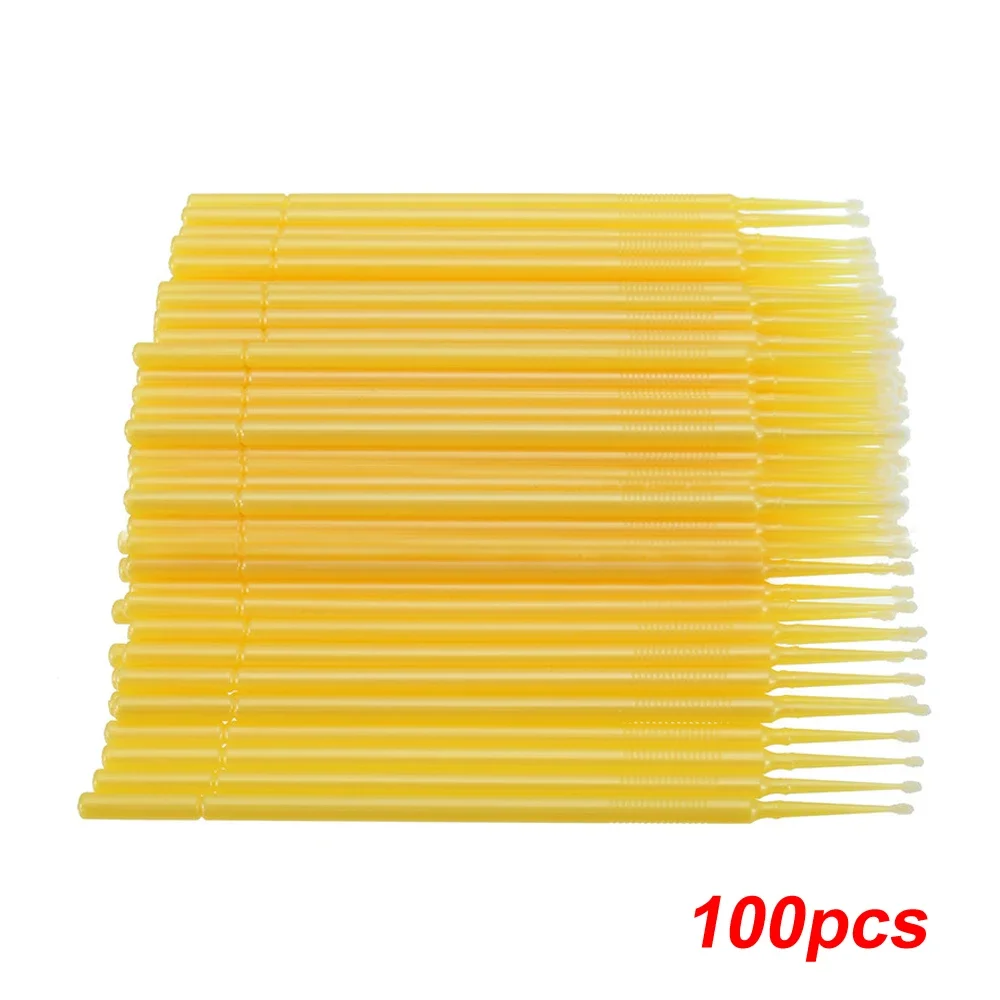 100pcs/lot Car Maintenance Tools Brushes Paint Touch-up Yellow Pen Disposable Dentistry Small Tip Accessories 1.0mm Micro