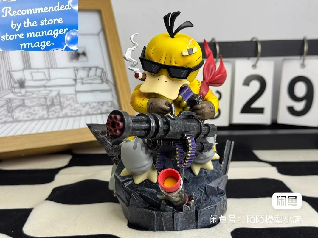

16cm Anime Pokemon Psyduck Figurine Handsome Gatling Action Figures Collection Pvc Model Perimeter Decoration Toys Doll Gifts