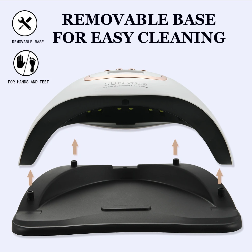 SUN X25 MAX เครื่องเป่าเล็บ UV 380W โคมไฟบ่มเล็บ 81 LED เล็บโคมไฟสําหรับ Fingernails10s/30 S/60 S/99 S จับเวลาหน้าจอ LCD