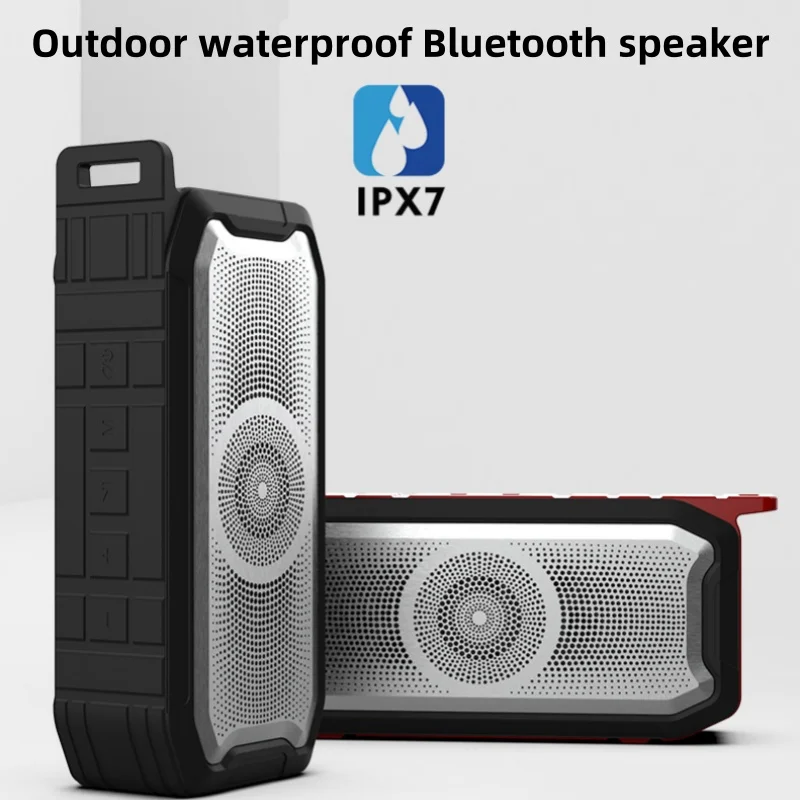 IPX7 Waterproof Two Tone Silicone Outdoor Subwoofer TWS Series Stereo Wireless Caixa De Som Bluetooth Speaker Support TF Card