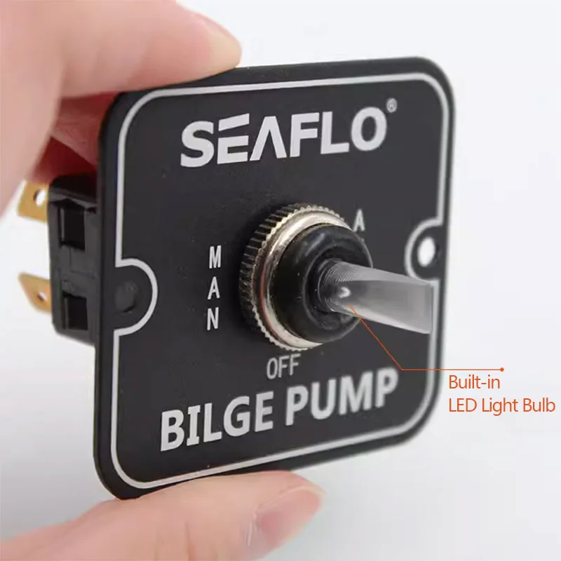 Seaflo Bilge Pump Control Switch Marine Panel Switch Automatic Pump Control Waterproof Switch Water Level Yacht RV Accessories