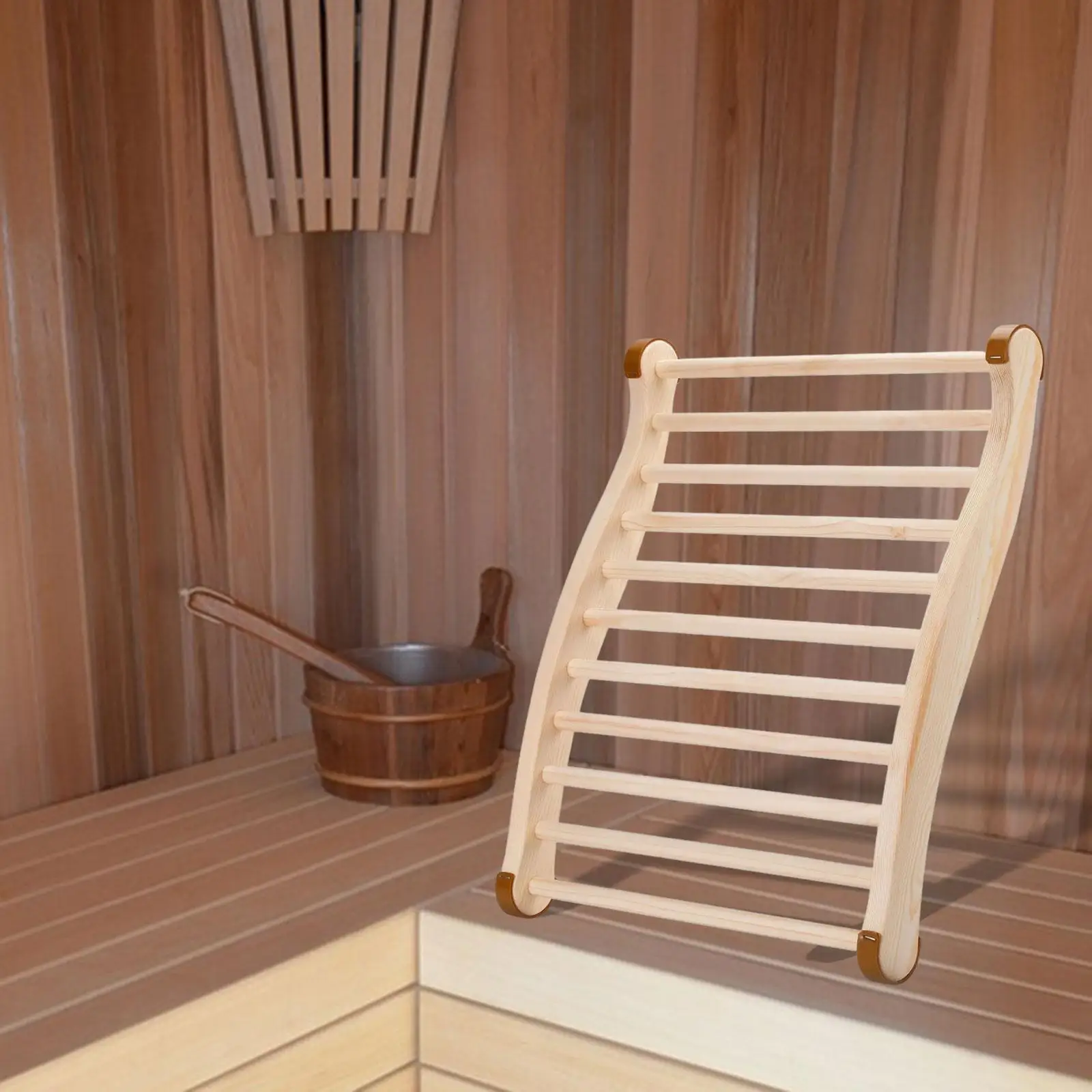 Sauna Backrest Wood Sauna Accessories Slip Resistant Sauna Room Supplies