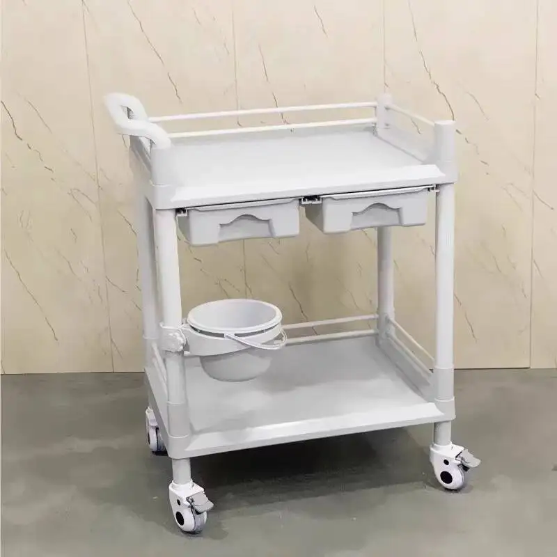 عربة أرفف صالون التجميل رف أدوات الفقاعات الصغيرة من الفولاذ المقاوم للصدأ ثلاثة عربة أدوات متعددة الوظائف #2