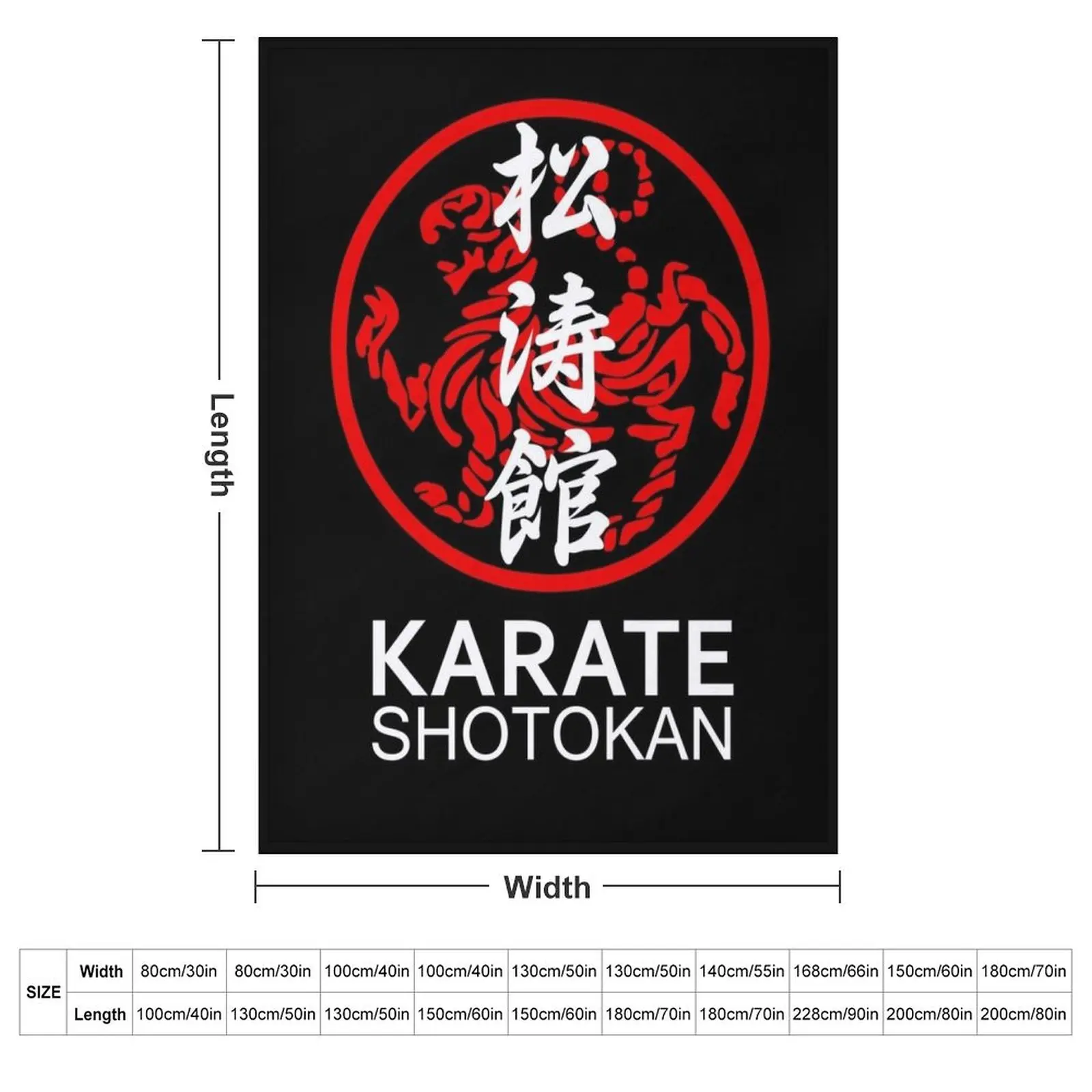 Shotokan Karate Symbol and Kanji White Text Throw Blanket Furrys Soft Big For Baby Blankets