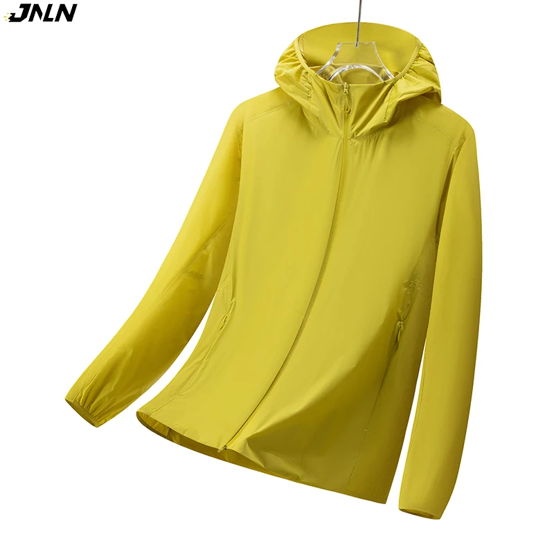 

JNLN Summer Sun Protection Jacket Men Women Hiking Climbing Waterproof Windbreaker Lightweight Sports Heat-Sealed Seams RainCoat