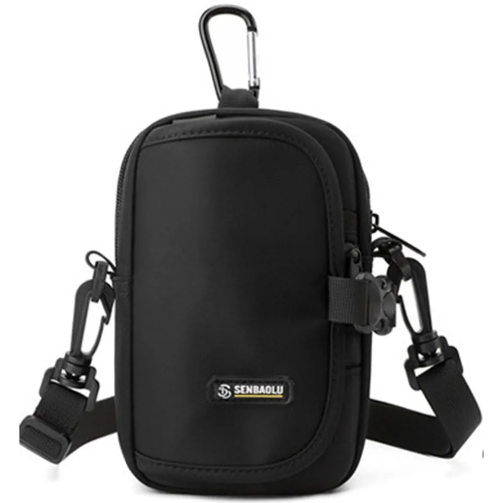 Fashion Casual Men Crossbody Bag Multi-Pockets Multi-functional Phone Storage Bag Square Large Capacity Wallet Hiking