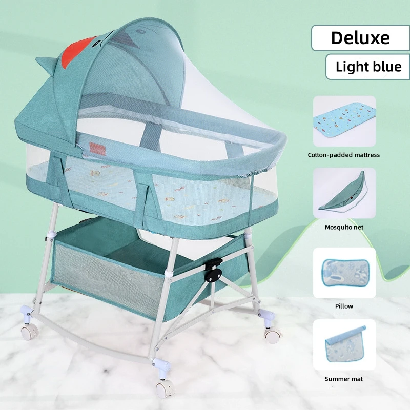 0-18 months multi-functional crib Removable portable foldable baby bassinet with basket bed medium bed