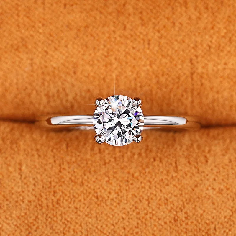 Classic 925 Sterling Silver Single Cubic Zirconia Rings for Women Wedding Engagement Eternity Love Accessories Timeless Jewelry