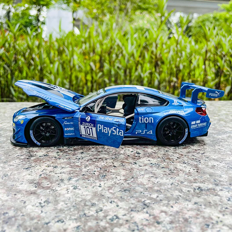 MSZ 1:24 BMW M6 GT3 Đua Xe Hợp Kim Mô Hình Đồ Chơi Trẻ Em Xe Chết-Đúc Và Xe Ô Tô Đồ Chơi Âm Thanh Và ánh Sáng Lại Kéo Về Cậu Bé Bộ Sưu Tập Quà Tặng