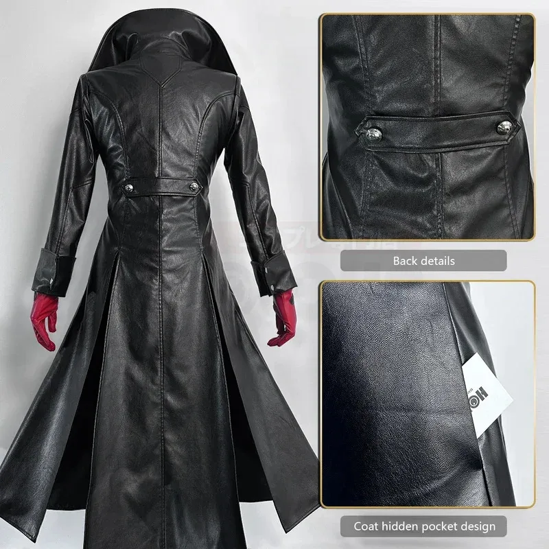 

P5 Game Ren Amameya Косплей Парик Маскировка Джокер Искусственная Кожа Пальто Брюки Жилет Перчатки Повседневная Одежда Cos Convention Rose Net JKNASHN2025