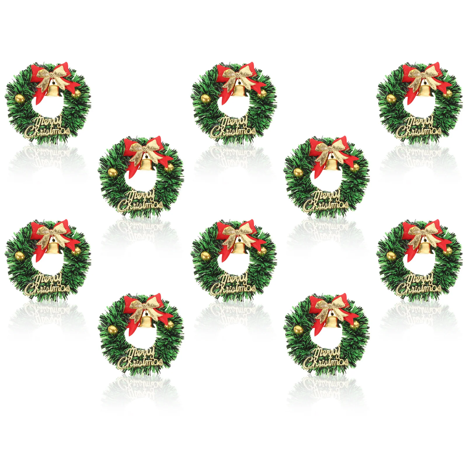 

10Pcs Mini Christmas Wreaths Hanging Ornaments Xmas Tree Decorative Garland Holiday Home Decor Gift Pendant Mini Wreath