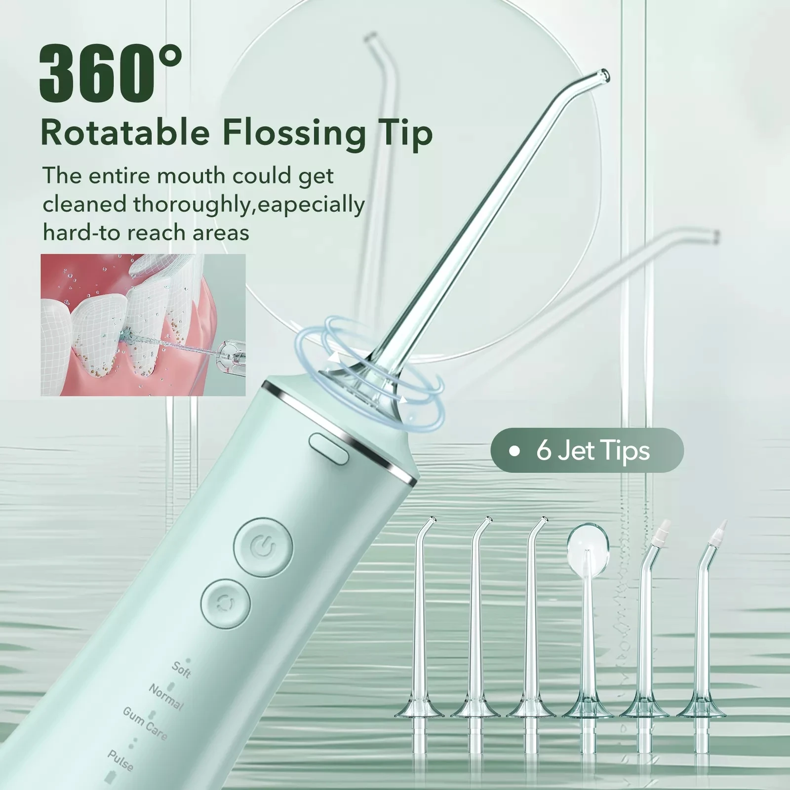 Sejoy Electric Water Flossers For Teeth Whitening Dental Oral Irrigator With Jet Tips Nozzles Whitening Teeth Water Brush Kit