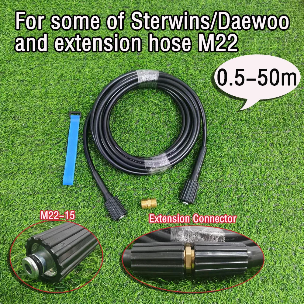 50m High Pressure Washer Hose Pipe Car Washer Water Cleaning Water Hose for some of Sterwins/Daewoo and extension hose M22-15mm