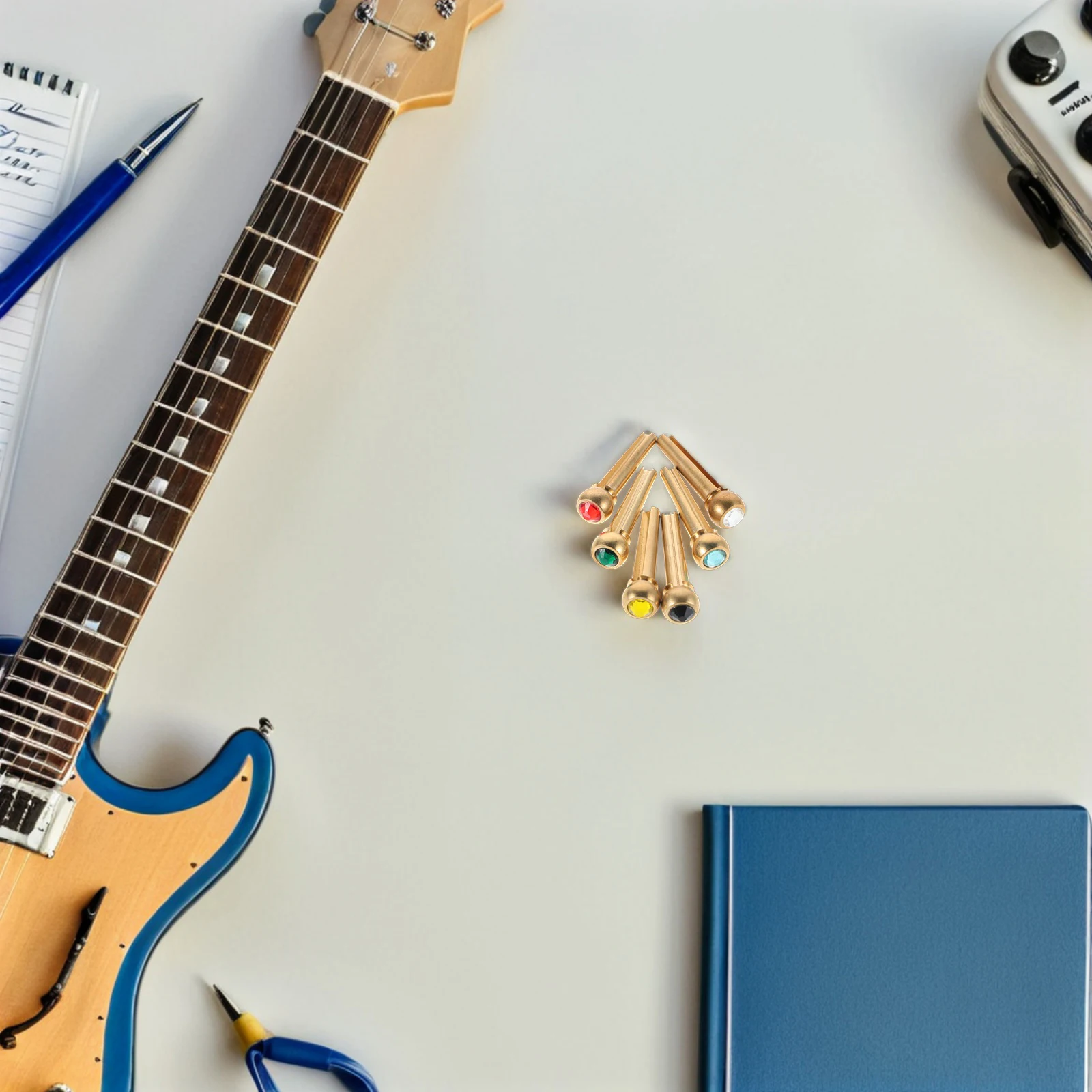 

6Pcs Colorful Acoustic Guitar Bridge Pins Stylish String Nail Pegs Replacement Parts Musical Instrument Accessories