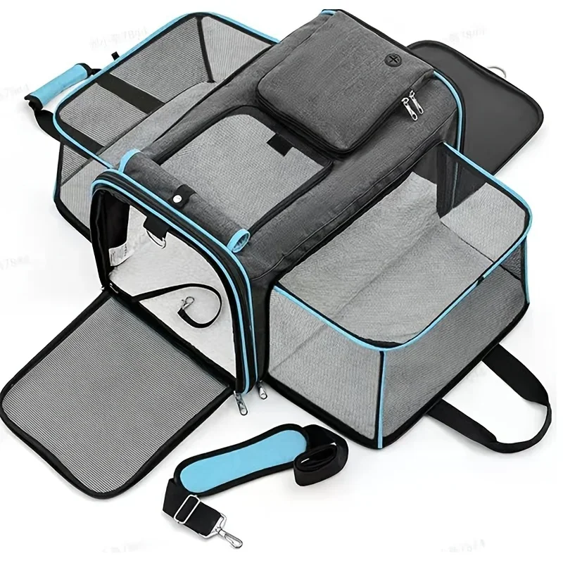 

Wholesale Cat Dog Bags Large Capacity Expandable Diagonal Cross Tote Bags Portable Foldable Pet Carrier for Small Dogs & Cats