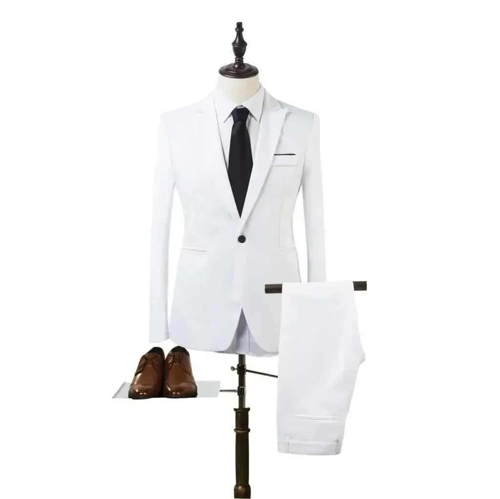 Men\'s Two-piece Business Suit Spring Summer Fashion Casual Suit Korean Version Slim Suit Trend Wedding Suits for Men