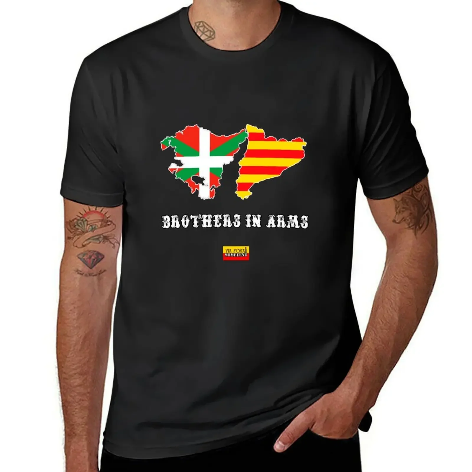 Brothers in arms: Basque Country Catalonia T-Shirt football t shirt sublime blue archive oversizeds mens t shirts pack