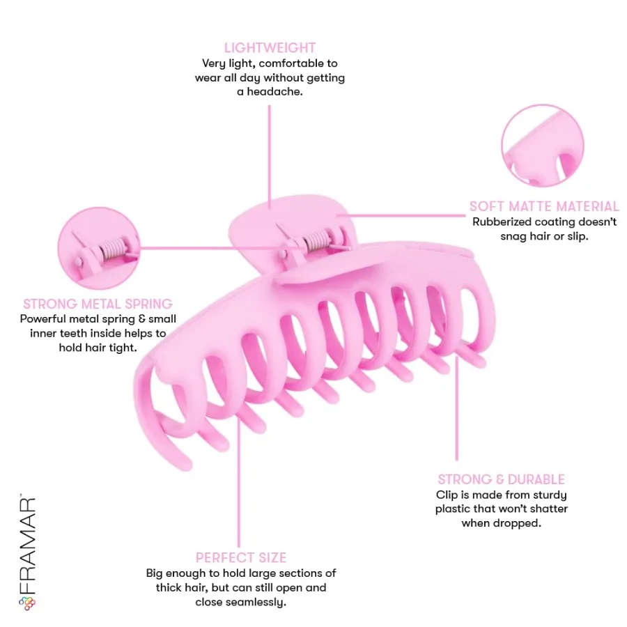 مشابك مخلب كبيرة للشعر السميك مثالية للنساء مع شعر سميك أو ثقيل غير قابل للانزلاق بلمسة نهائية غير لامعة من مشابك شعر باستيل 4 عبوات أنيقة #3