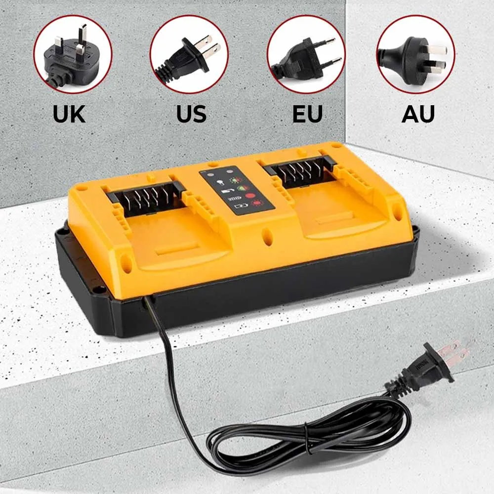 

NEW Portable Dual Ports Charger For Dewalt 18V-20V Lithium Battery Rechargeable DCB207 DCB206 DCB204 DCB203 Fast Charger EU Plug